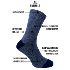Bramble Terrain Sock Navy 3 Pack