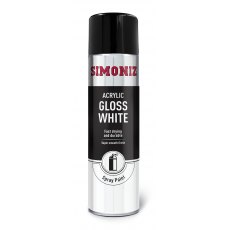 Simoniz Acrylic Spray Paint 500ml Gloss White