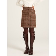 Joules Avery Skirt Brown Houndstooth