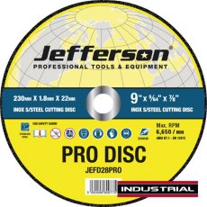 Jefferson Inox Metal Cutting Disc 230mm x 22mm x 1.8mm 5 Pack