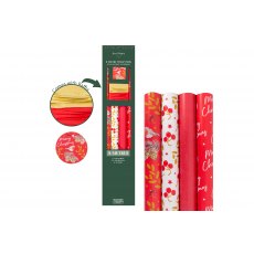 Christmas Wrapping Paper, Raffia & Tag Set Red 8m