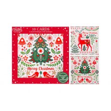Christmas Card Scandi Print 10 Pack