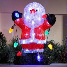 Noma Light Up Acrylic Santa 35cm