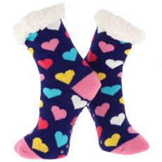 Nuzzles Fleece Heart Sock Assorted
