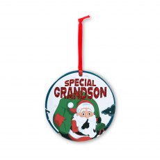 Personalised Bauble Christmas Card Sweetest Grandson