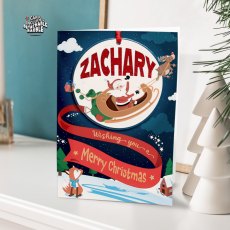 Personalised Bauble Christmas Card Z