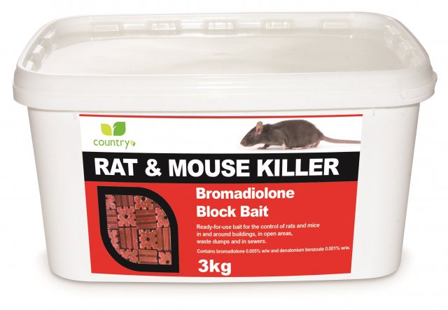 Country UF Bromadiolone Block Bait 3kg