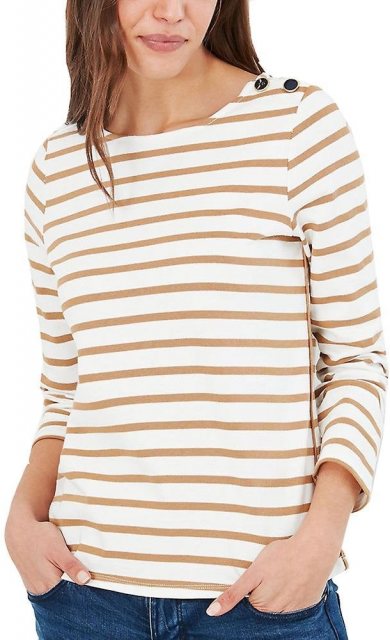 Joules Joules Aubree Tan Striped Top Size 10