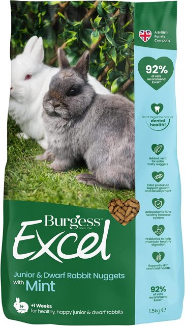 Burgess Burgess Excel Junior & Dwarf Nuggets With Mint 1.5kg