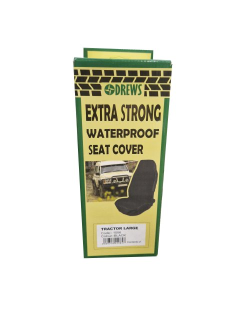 Drews Drews Black Extra Strong Waterproof Large Tractor Seat Cover