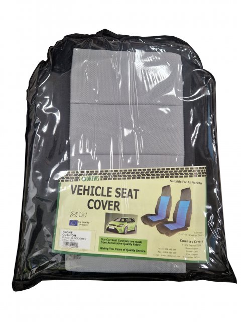 Drews Drews Fabric Black & Grey Front Vehicle Seat Cover 2 Pack