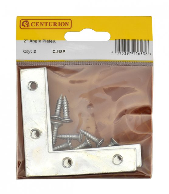 Centurion Centurion Zinc Plated Angle Plate 50mm 2 Pack