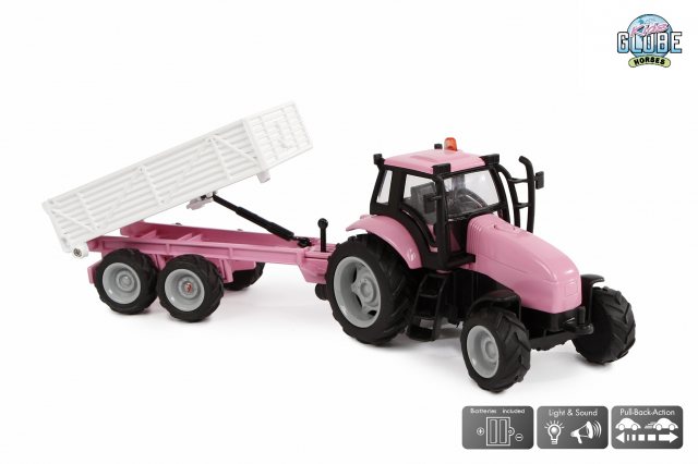 Pink Tractor & Trailer Set