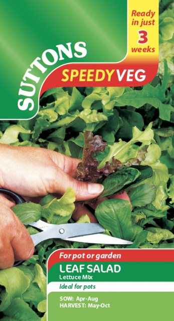 SUTTONS Leaf Salad Lettuce Mix Speedy Veg Seeds