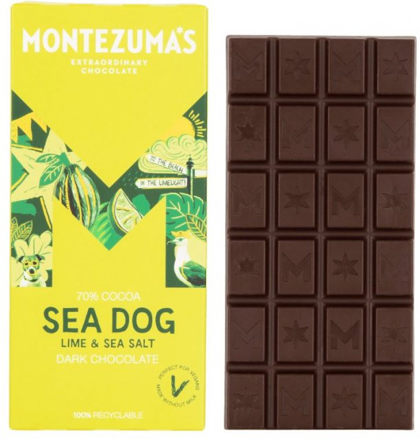 MONTEZUM Montezumas Sea Dog Dark Chocolate With Lime & Sea Salt 90g