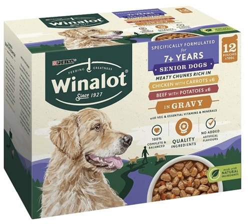 WINALOT Winalot Perfect Portions Senior Mixed Variety Chunks In Gravy 12 x 100g