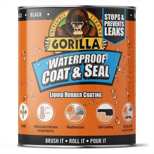 Gorilla Glue Gorilla Waterproof Coat & Seal Black 473ml