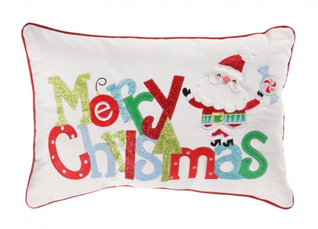 Merry Christmas Santa Cushion 48 x 33cm