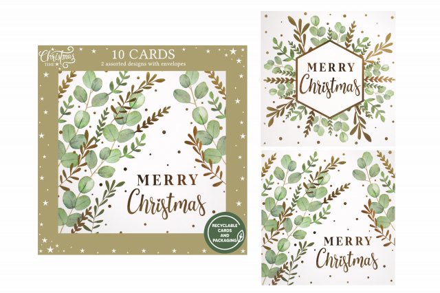 Christmas Card Eucalyptus 10 Pack