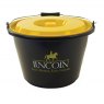 BUCKET 18L WITH LID BLK/YELLOW
