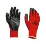 GLOVES RED NITRILE PALM DIPPED 13G