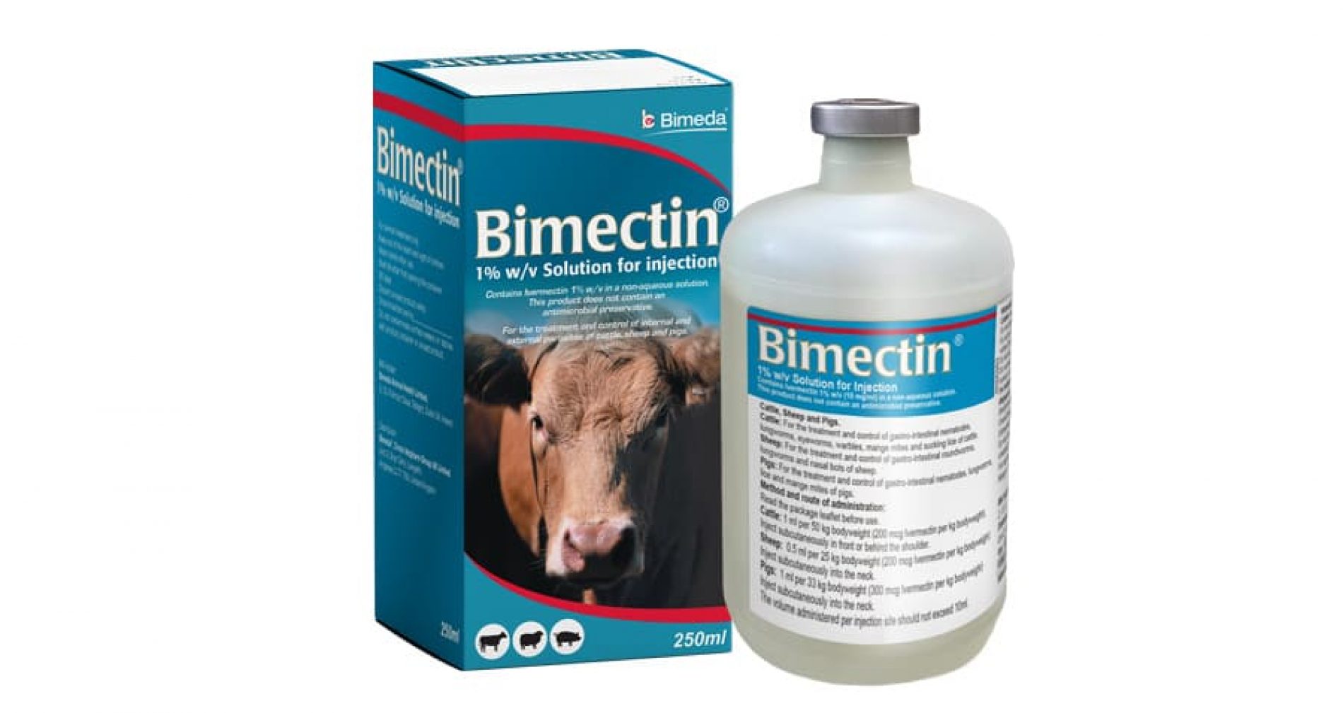 Bimeda BIMECTIN INJECTION Cattle Medicine Mole Avon