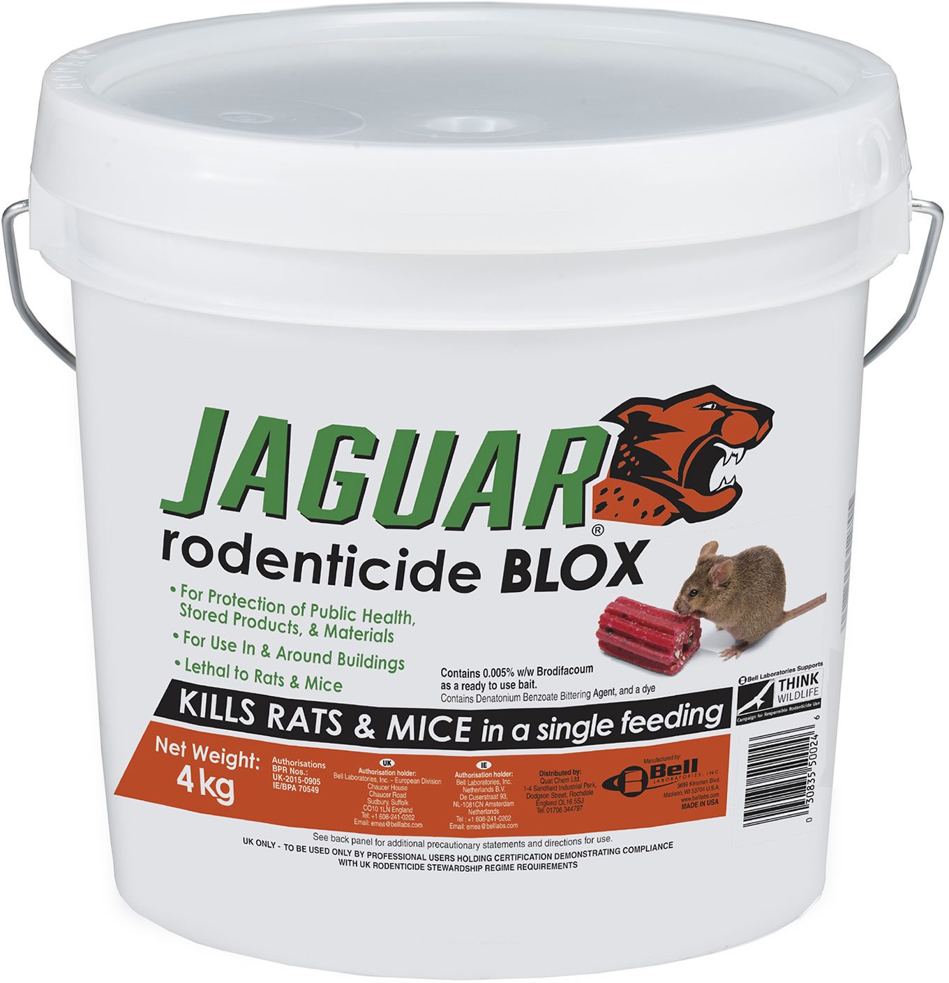 CHEMOURS Jaguar Rodenticide Bait Blox 4kg - Rodent Baits - Mole Avon