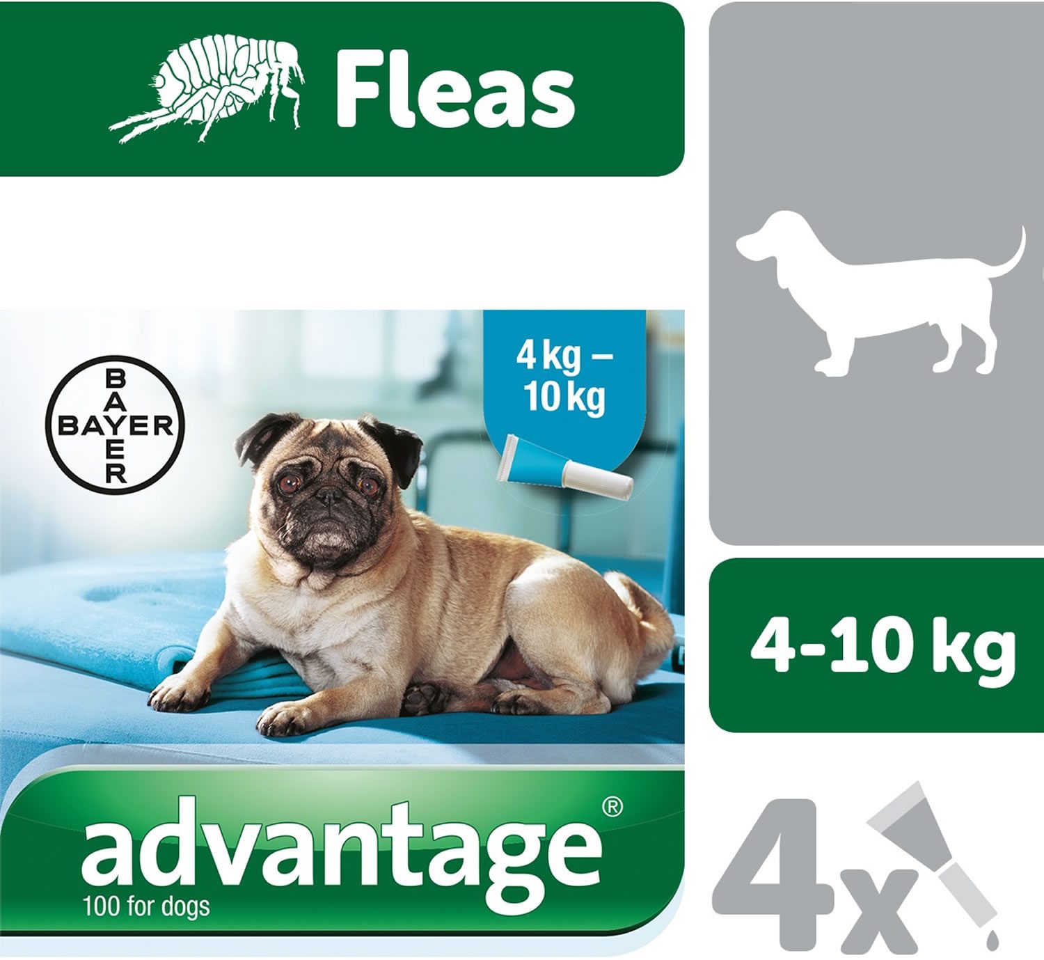 BAYER Spot On Advantage 100mg for Dogs 410Kg Flea, Tick & Wormers Mole Avon