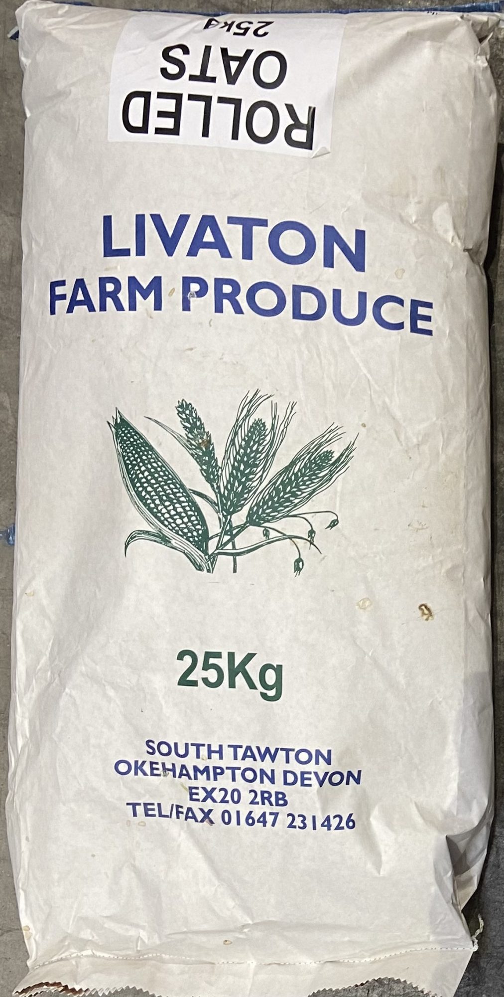 OATS ROLLED 25KG Cattle Feed Mole Avon