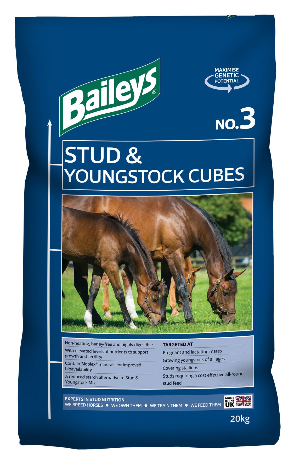 Baileys Horse Feeds Baileys No.3 Stud & Youngstock Cubes 20kg Cubes