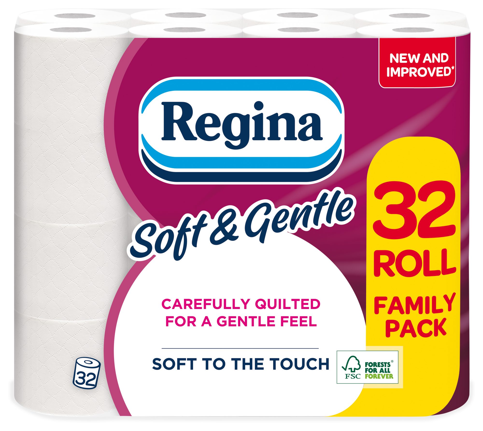 Regina Soft & Gentle Toilet Roll 32 Pack Kitchen Roll & Toilet Roll
