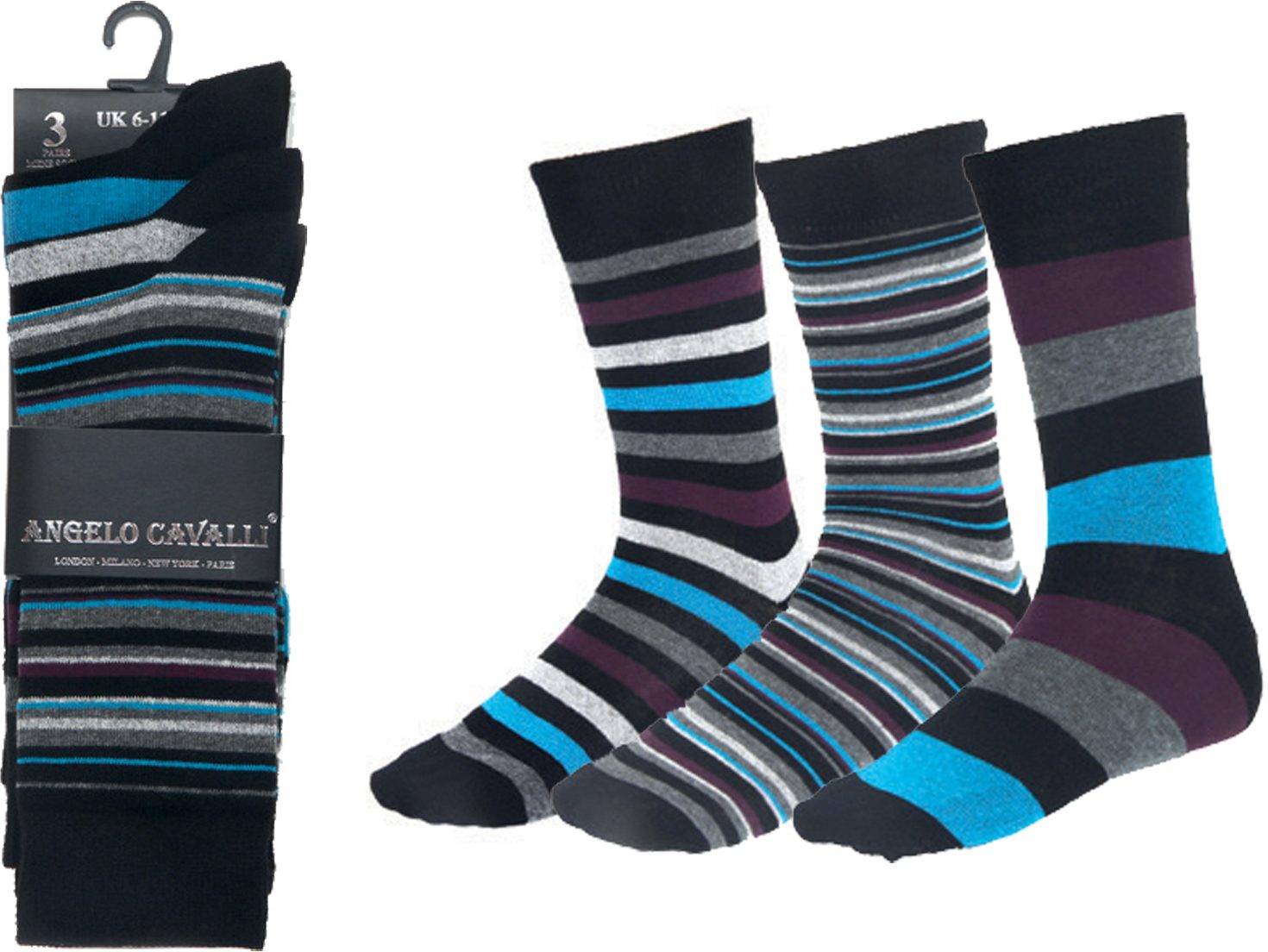 Striped Sock 3 Pack - Socks - Mole Avon