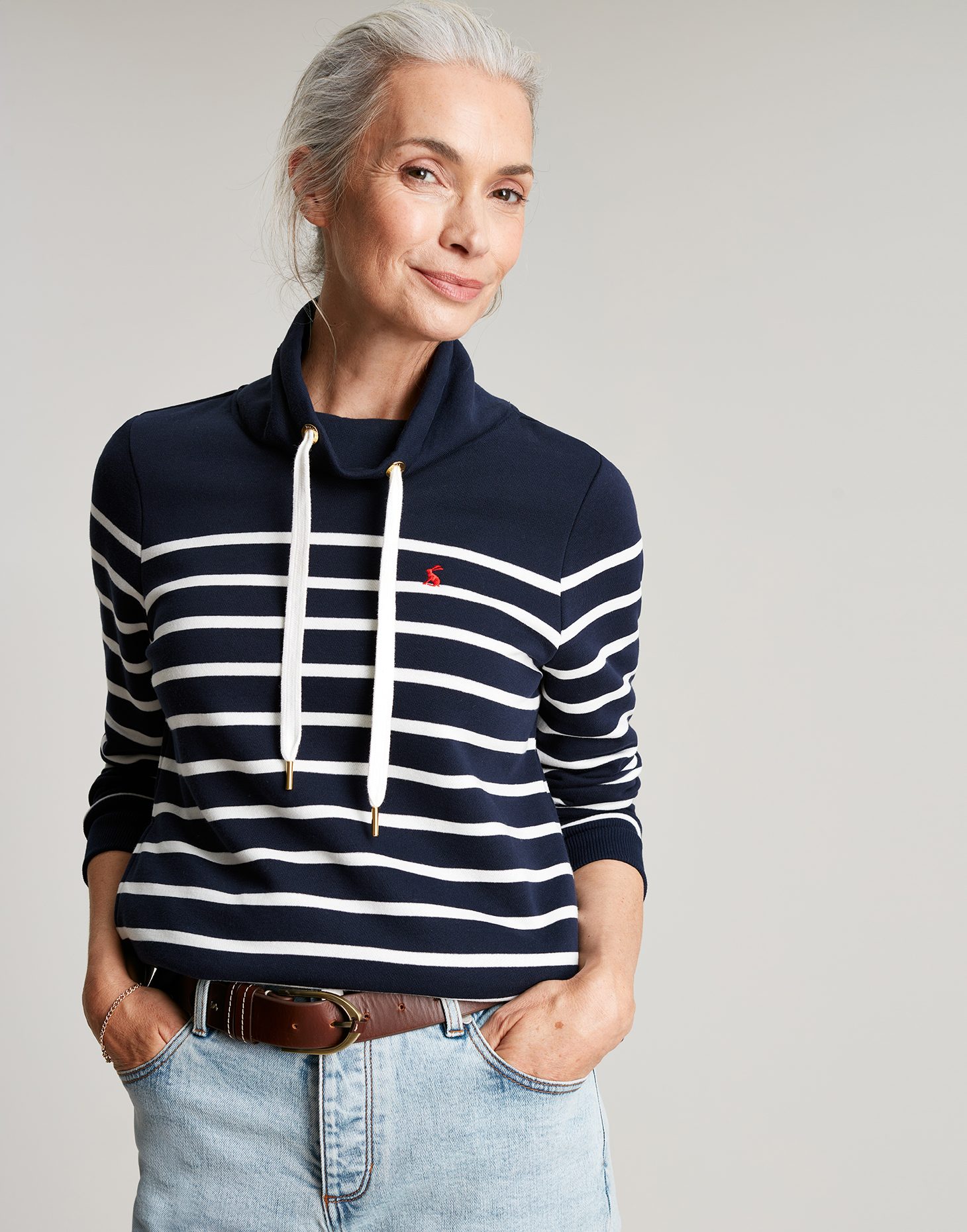joules striped sweatshirt