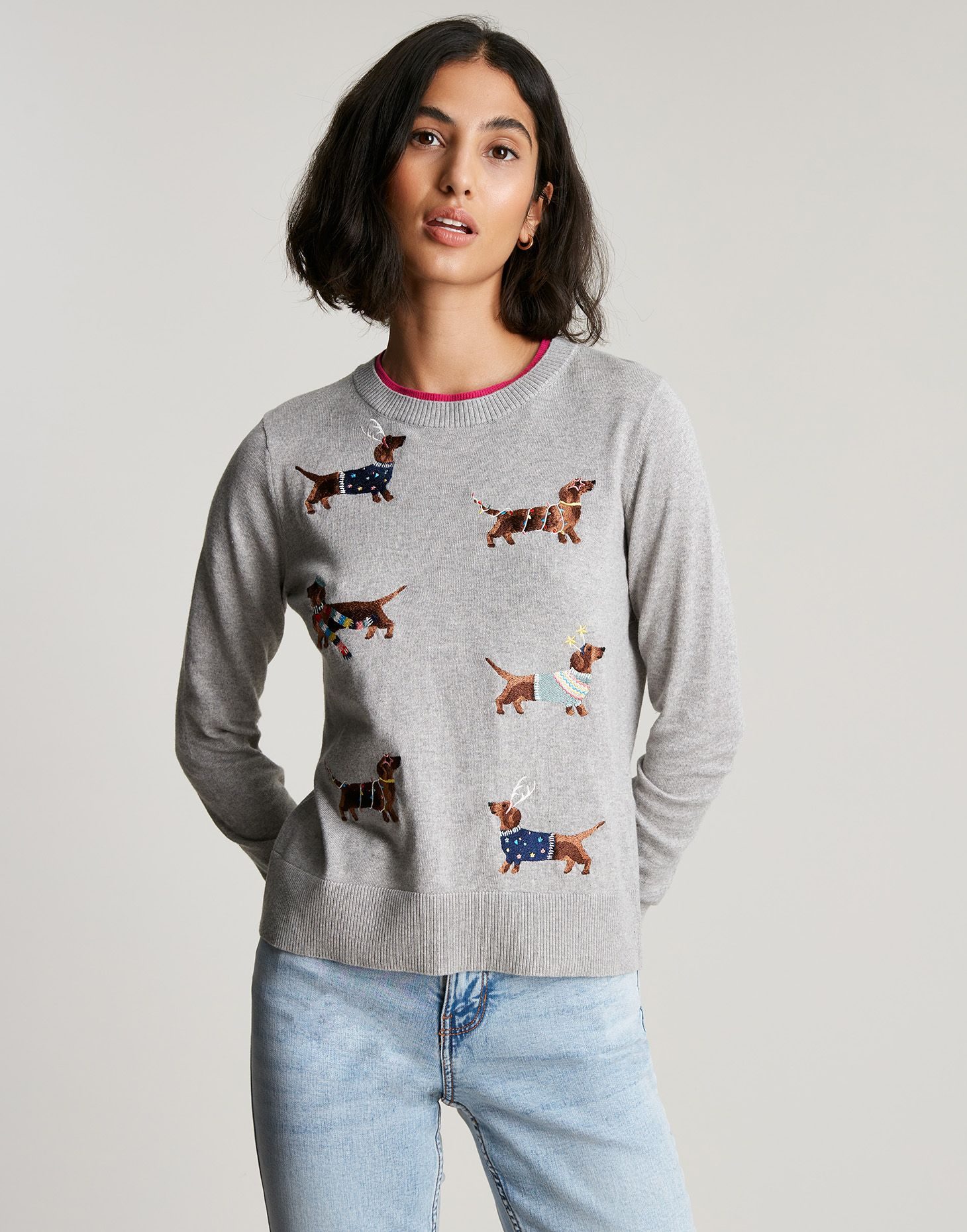 Joules Mariella Grey Dog Jumper Size 12 Size 12 Mole Avon