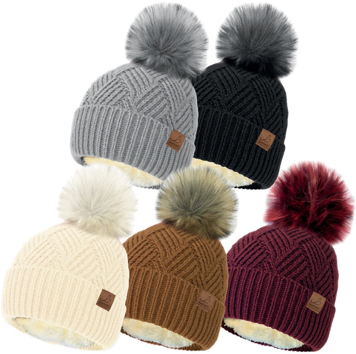 Bartleby Diamond Knit Bobble Hat Hats Mole Avon