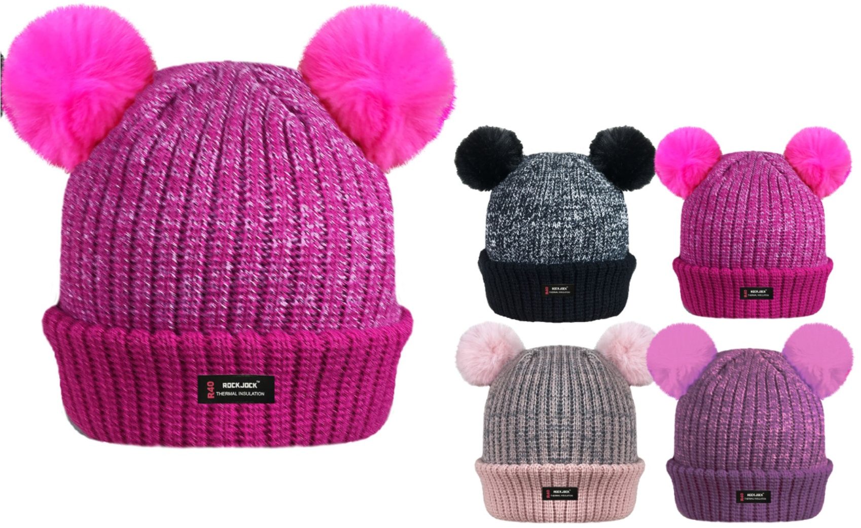 Bartleby RockJock Twin Bobble Hat Accessories Mole Avon