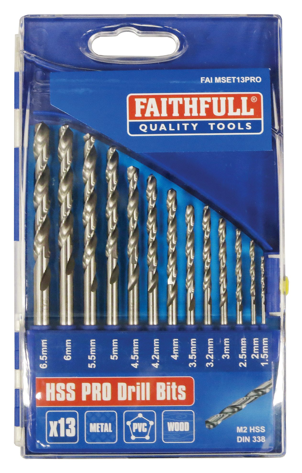 FAITHFUL Faithfull HSS Drill Bit Set 13 Piece Drills & Accessories Mole Avon