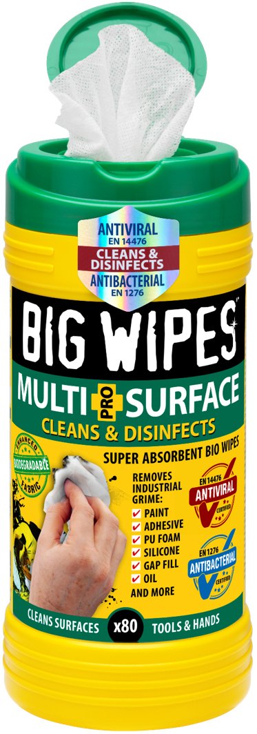 Big Wipes Heavy Duty Antibacterial Textured Cleaning Wipes 80pk