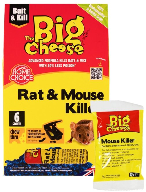 STV Big Cheese Rat & Mouse Bait 25g 6 Pack Rodent Baits Mole Avon