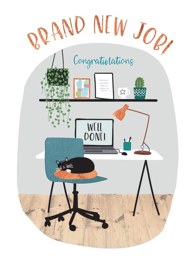 New Job Card Good Luck New Start Mole Avon