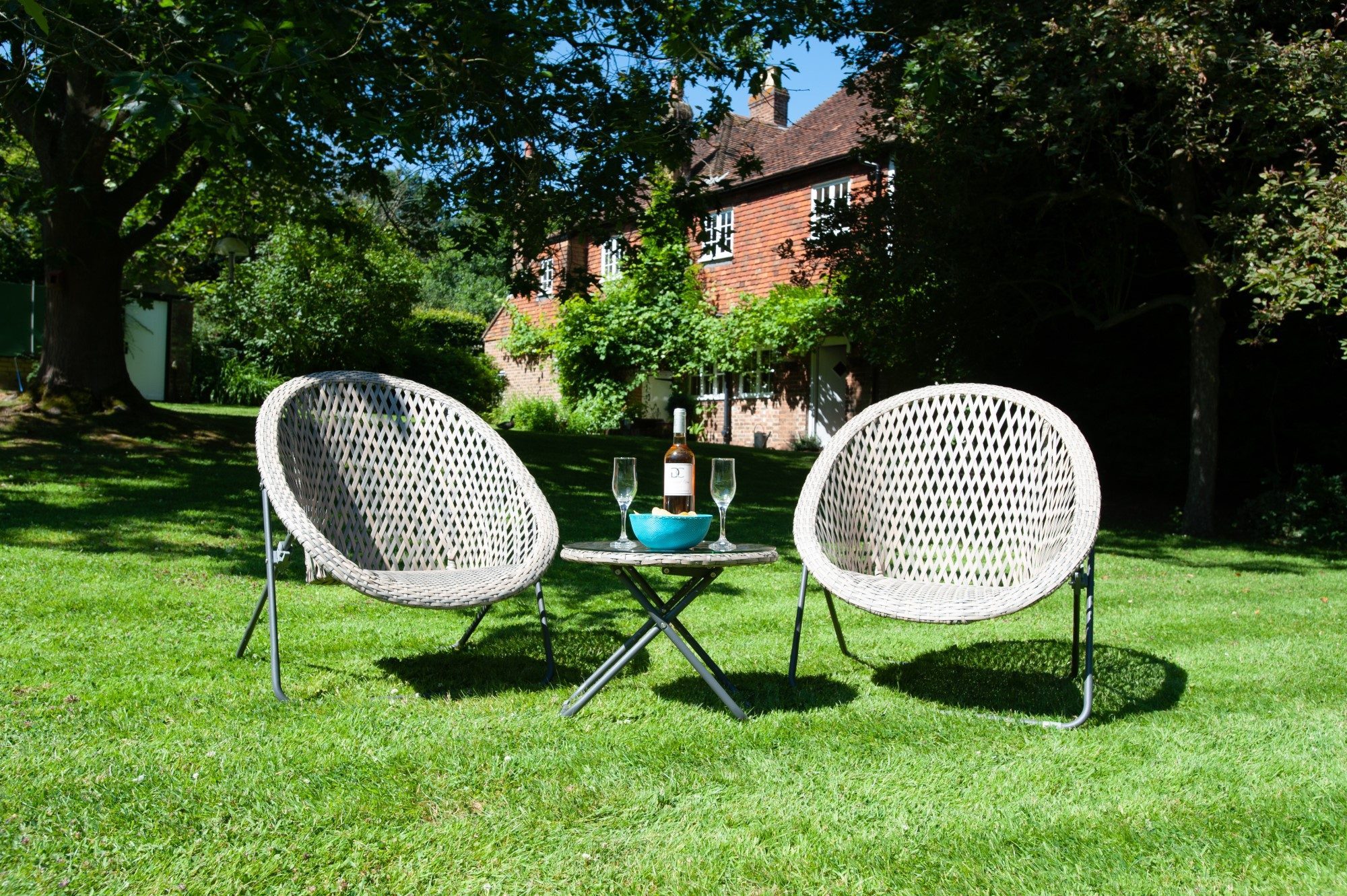 The Old Basket Company Folding Lounge 2 Seater Set Furniture Mole Avon