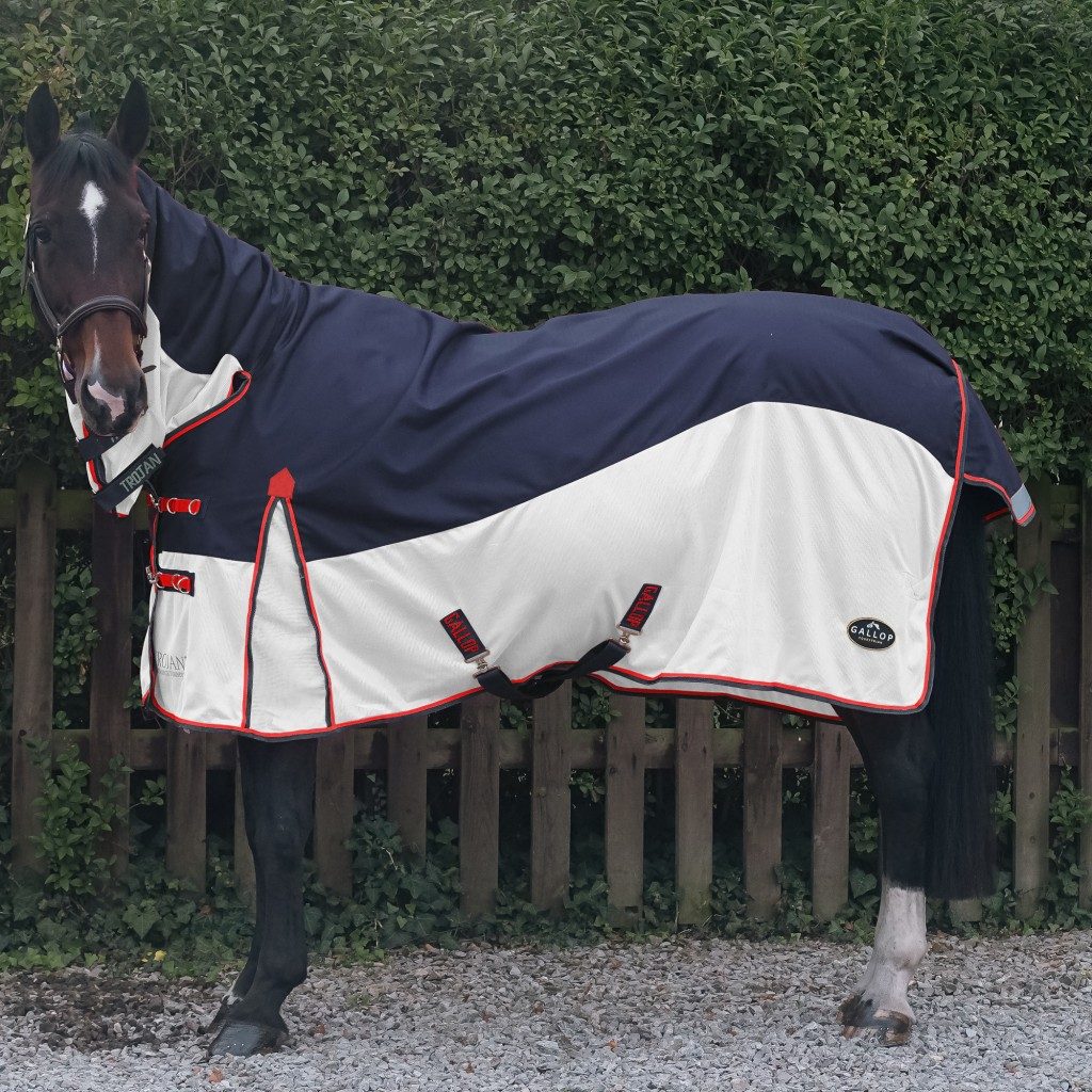 Trojan 0g Combo Turnout Rug Navy/White 7' Horse Rugs Mole Avon