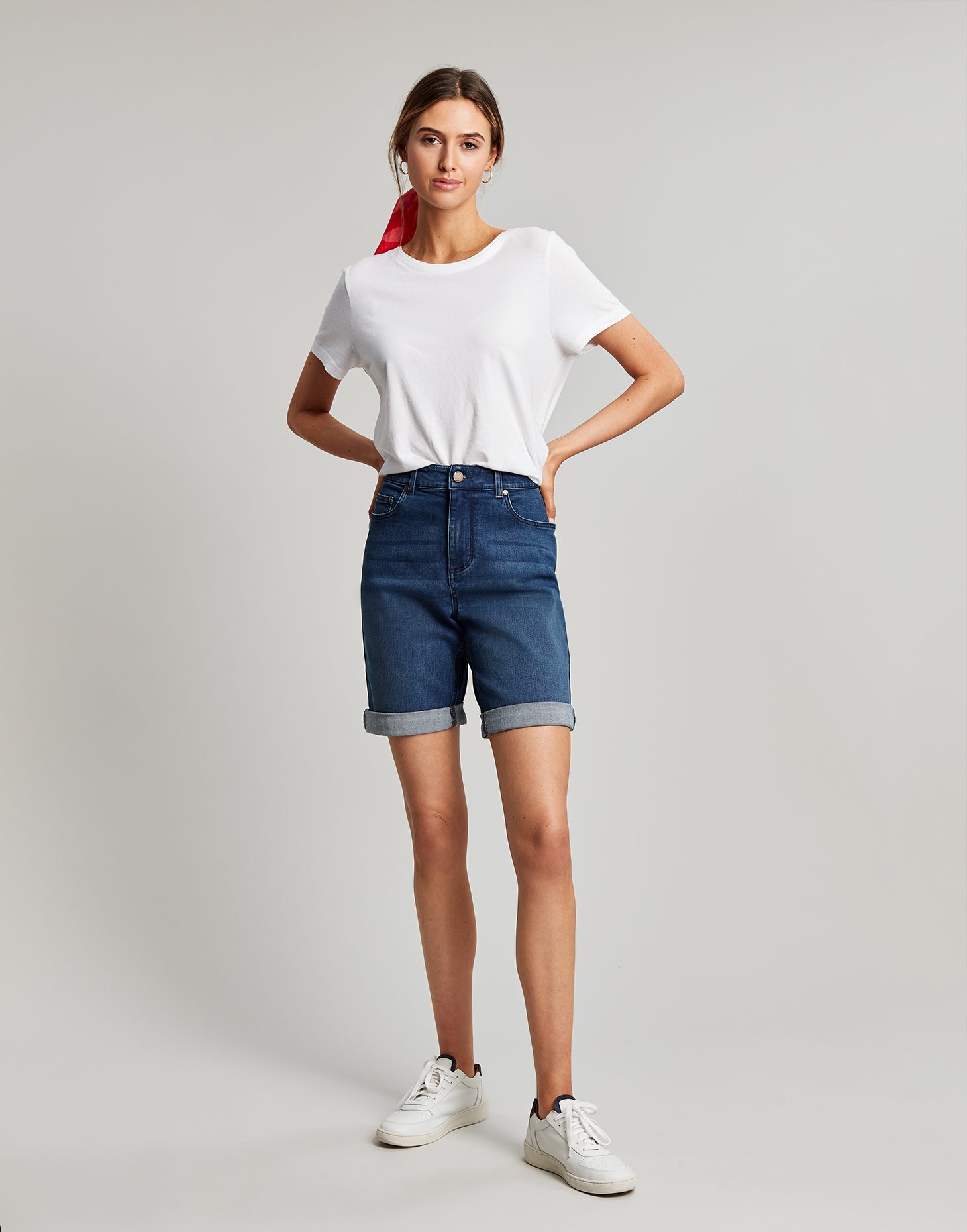 Joules Shirley Long Denim Shorts Mid Indigo Skirts & Shorts Mole Avon