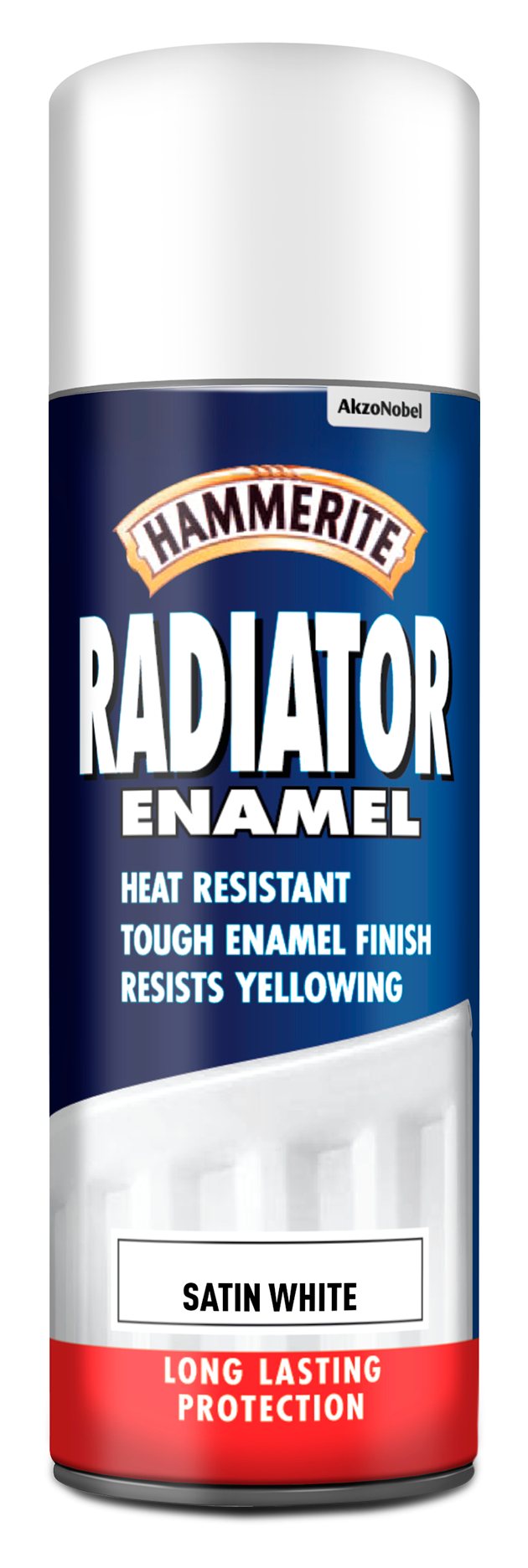 Hammerite Satin Radiator Enamel Aerosol White 400ml Metal Paints