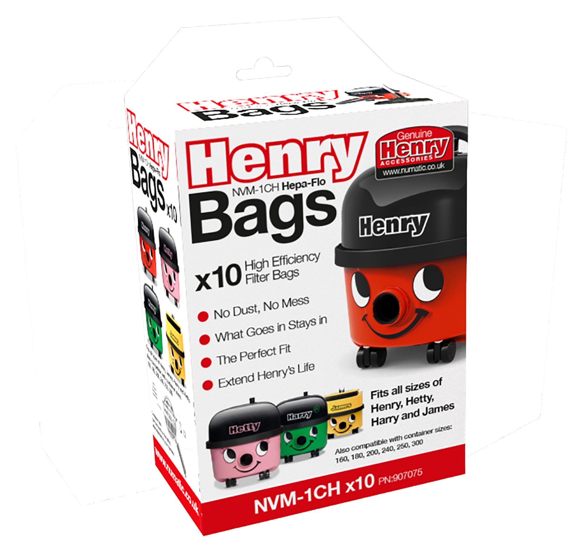 NUMATIC Nmatic Hepaflo Henry Vacuum Bags 10 Pack - Electrical -