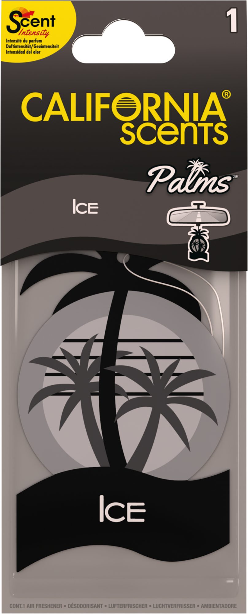 California Scents Hanging 2D Paper Palm Air Freshener Ice Scent