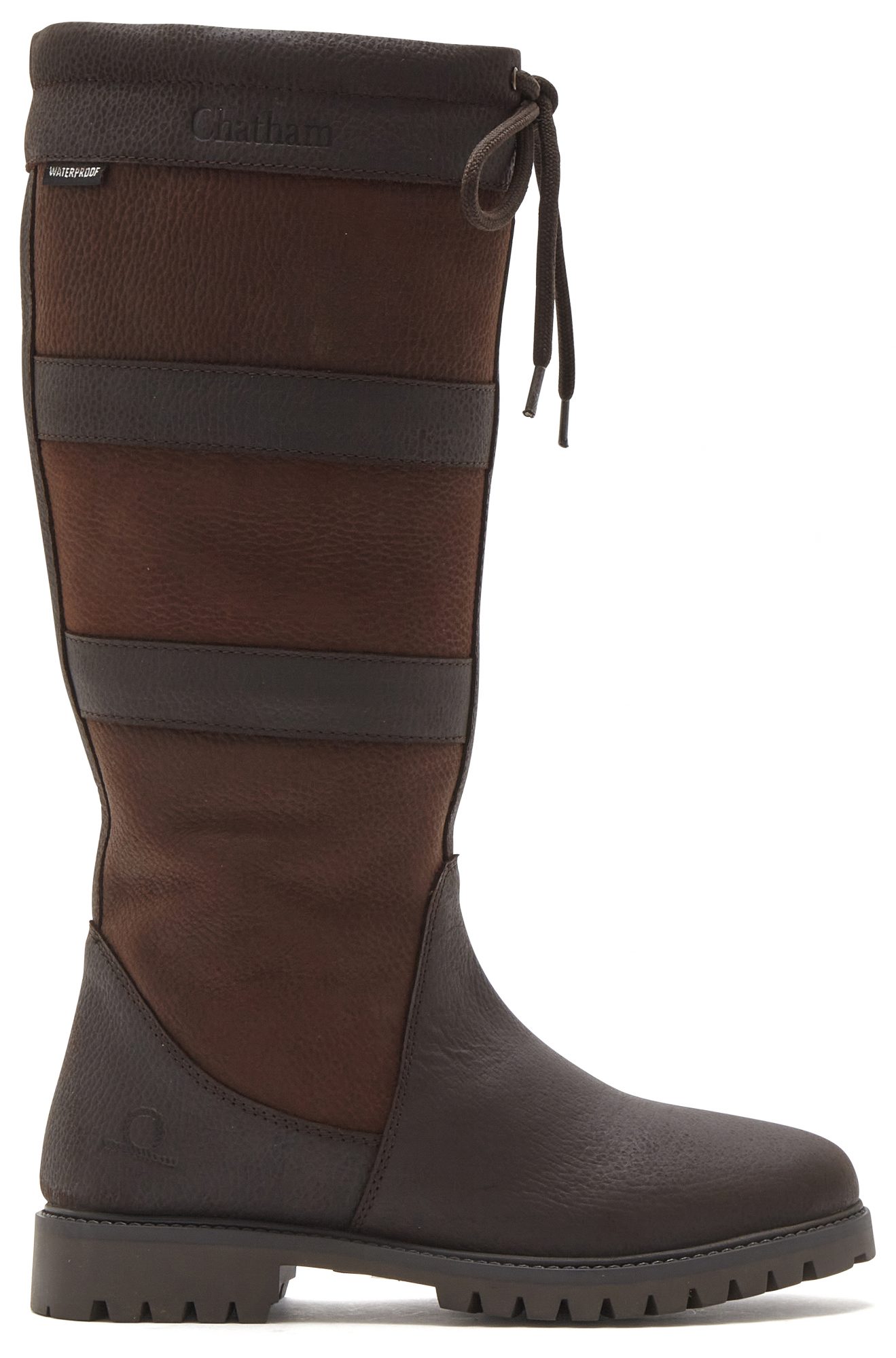 Chatham Waterproof Kempton Long Boot Dark Brown Size