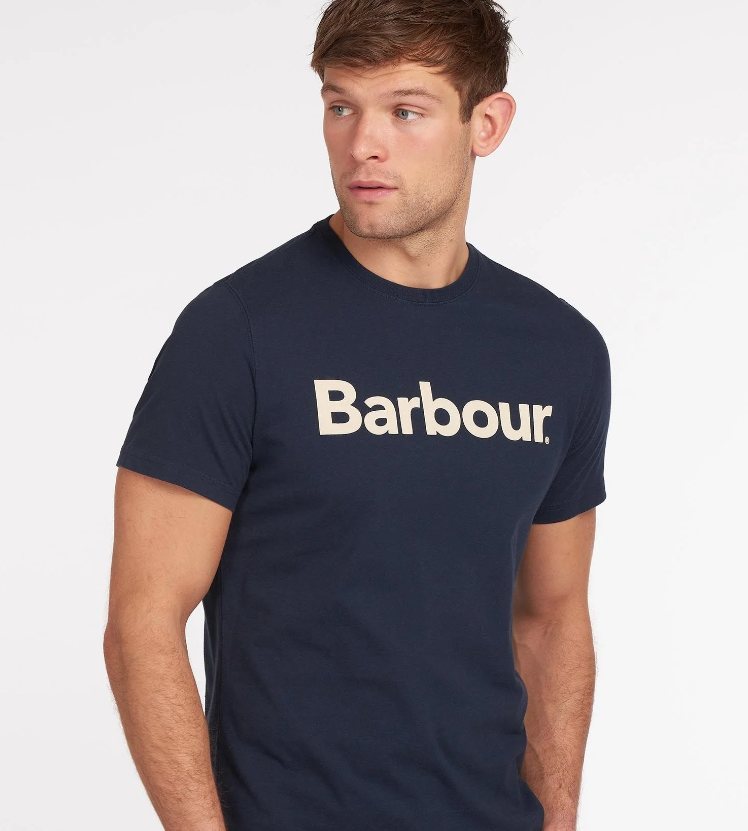 Barbour Logo T-Shirt Navy - T-Shirts & Polos - Mole Avon
