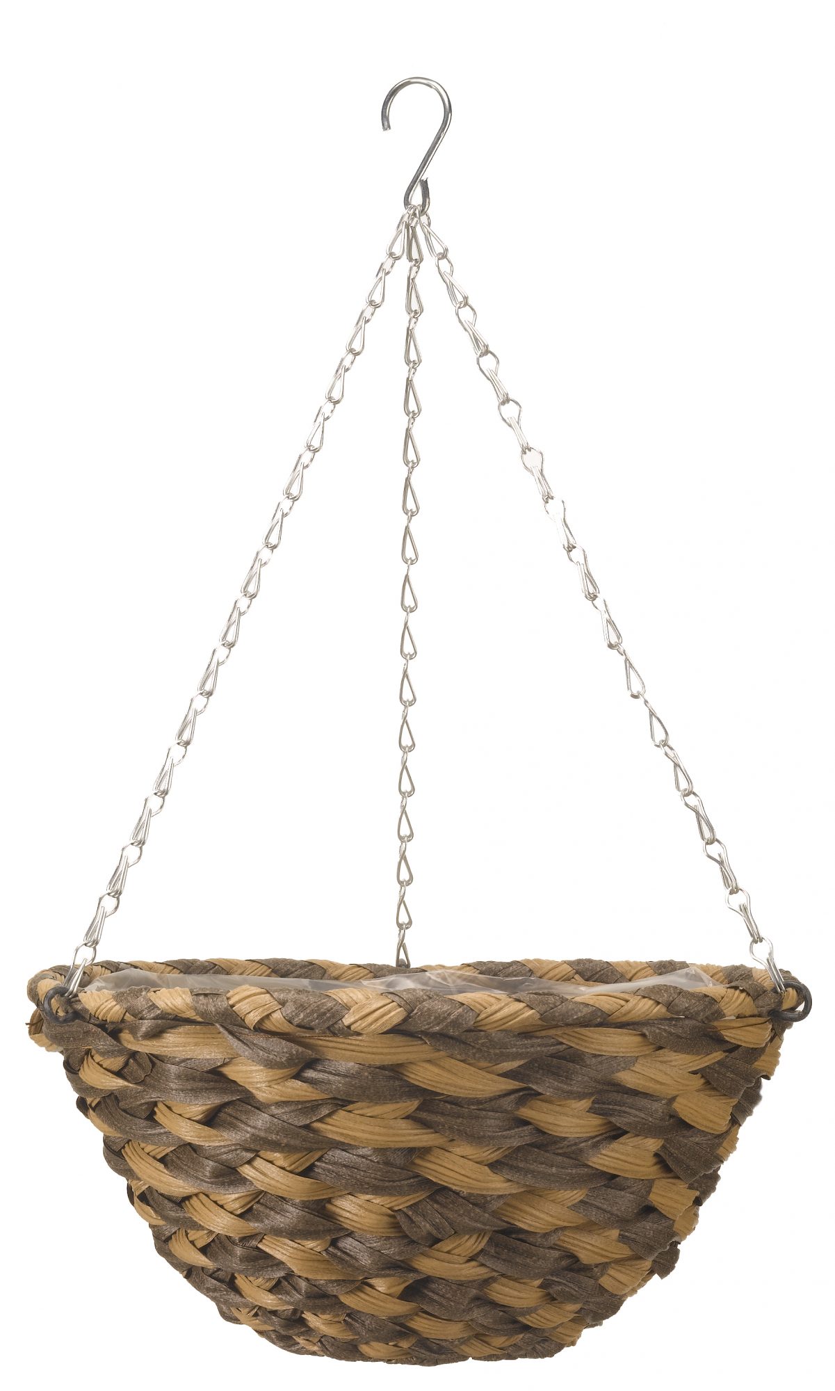 SMARTGAR Faux Rattan Earth Braid Hanging Basket 14" Garden Media