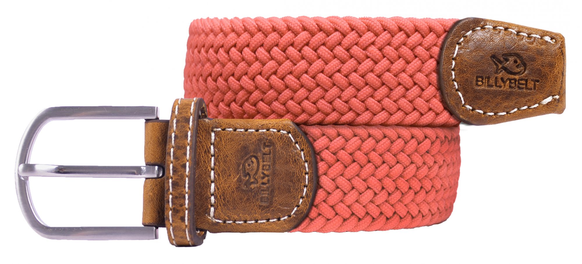 Woven peach cotton stretch belt Peach & Cream Stripped Cotton Belt Adjustable up to 30 main image 4